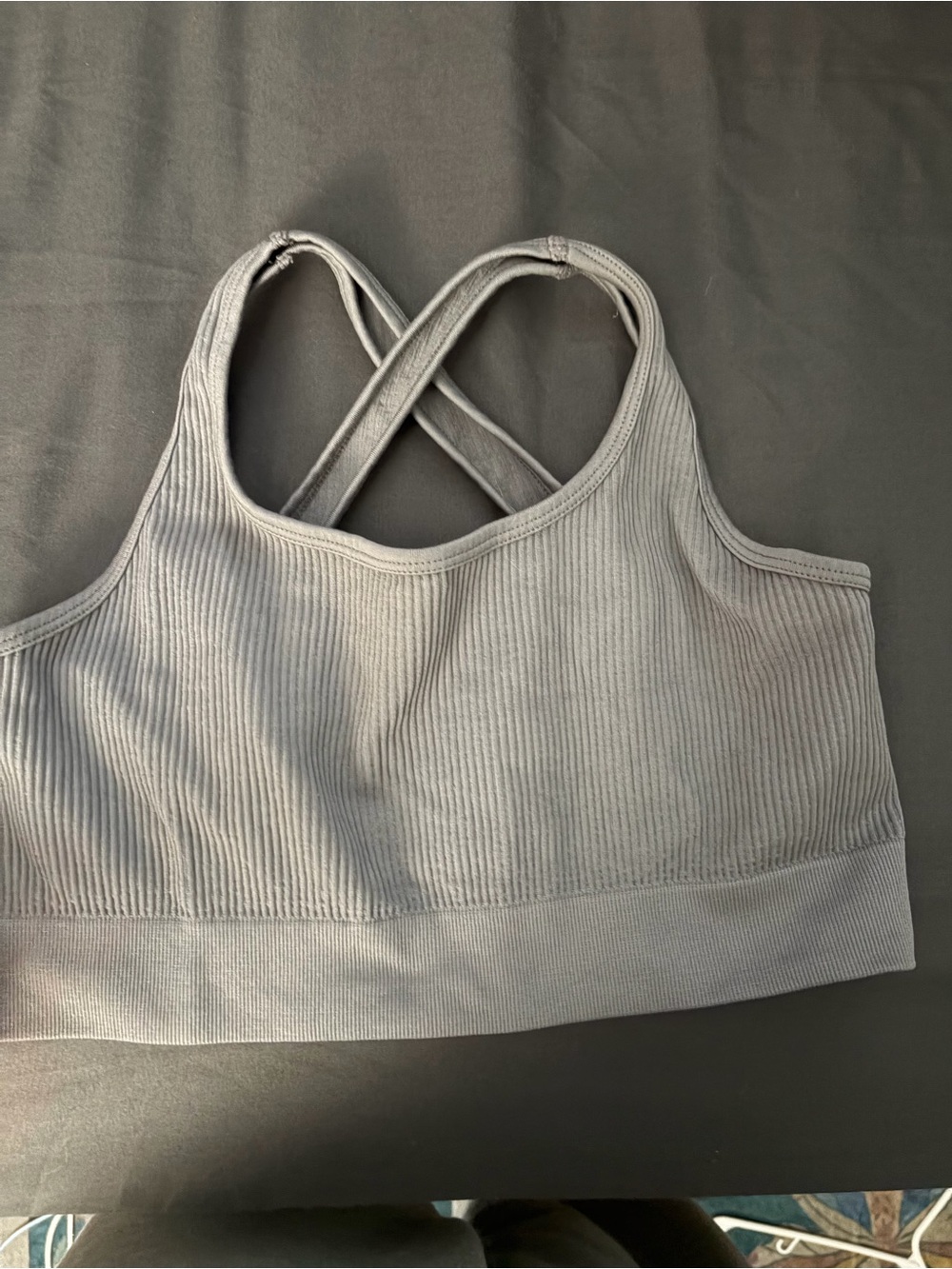 Ribbed grey workout set